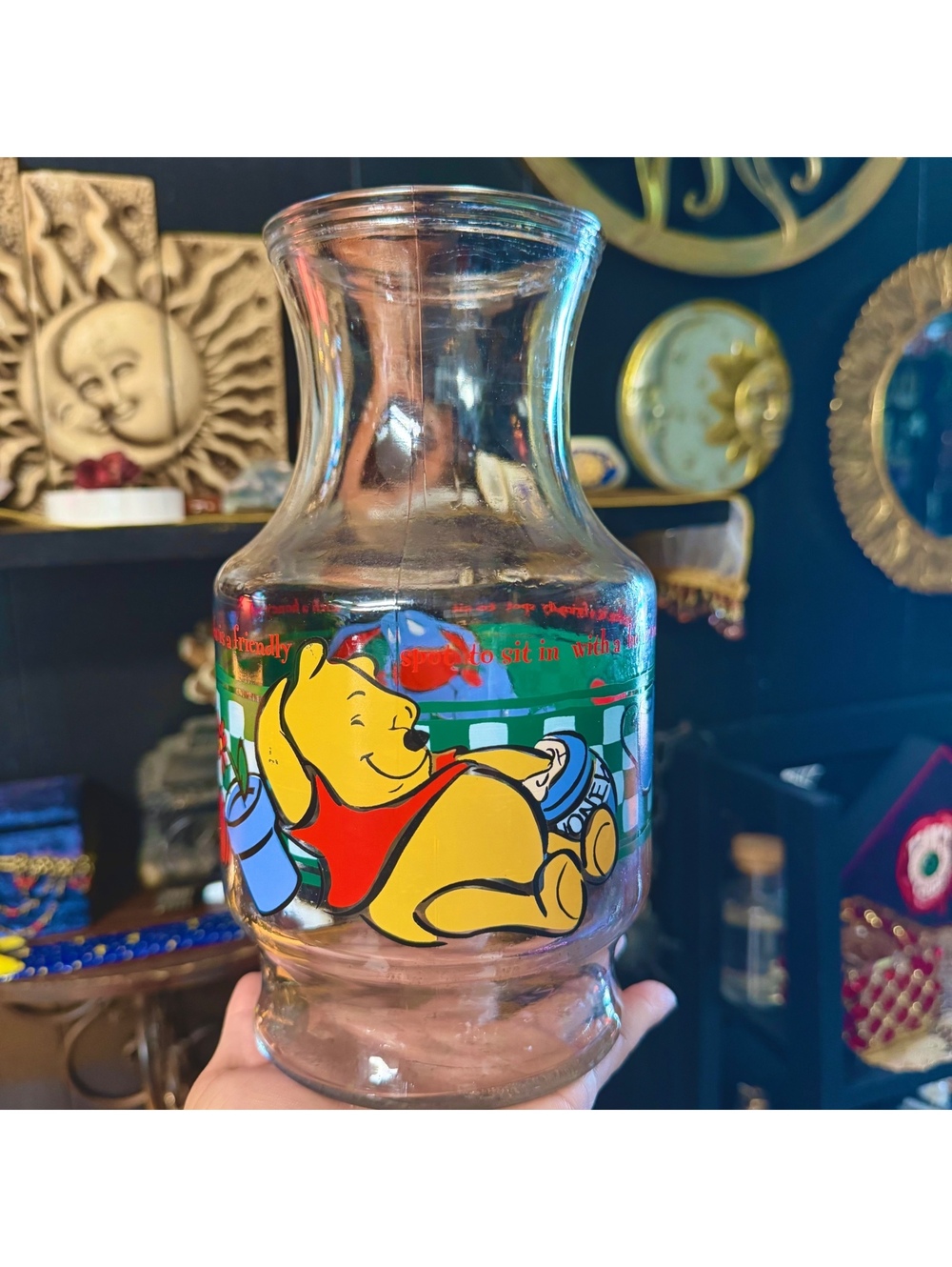 Vintage 90’s Winnie The Pooh & Eeyore Glass Spring Garden Theme Vase
